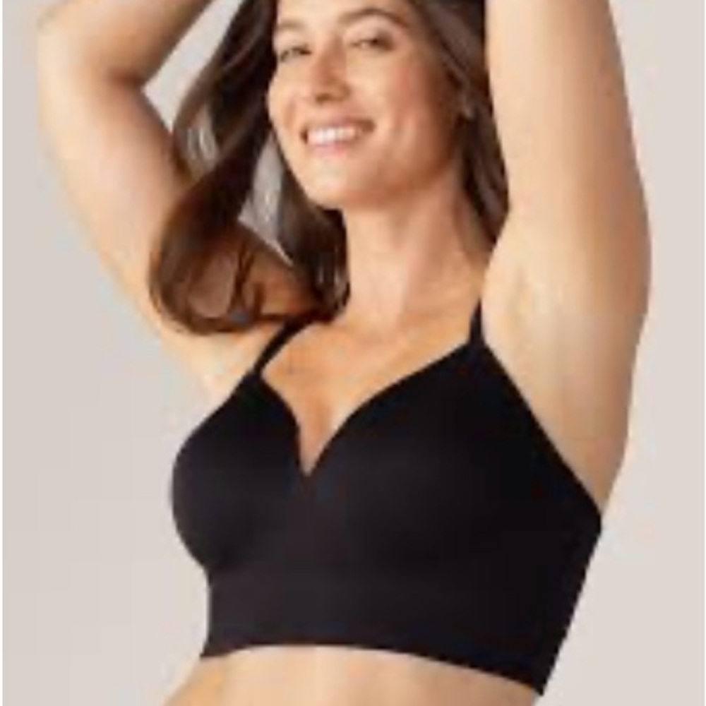 TWO Truekind Supportive Comfort Wireless Shaping Bra LARGE Black & Beige